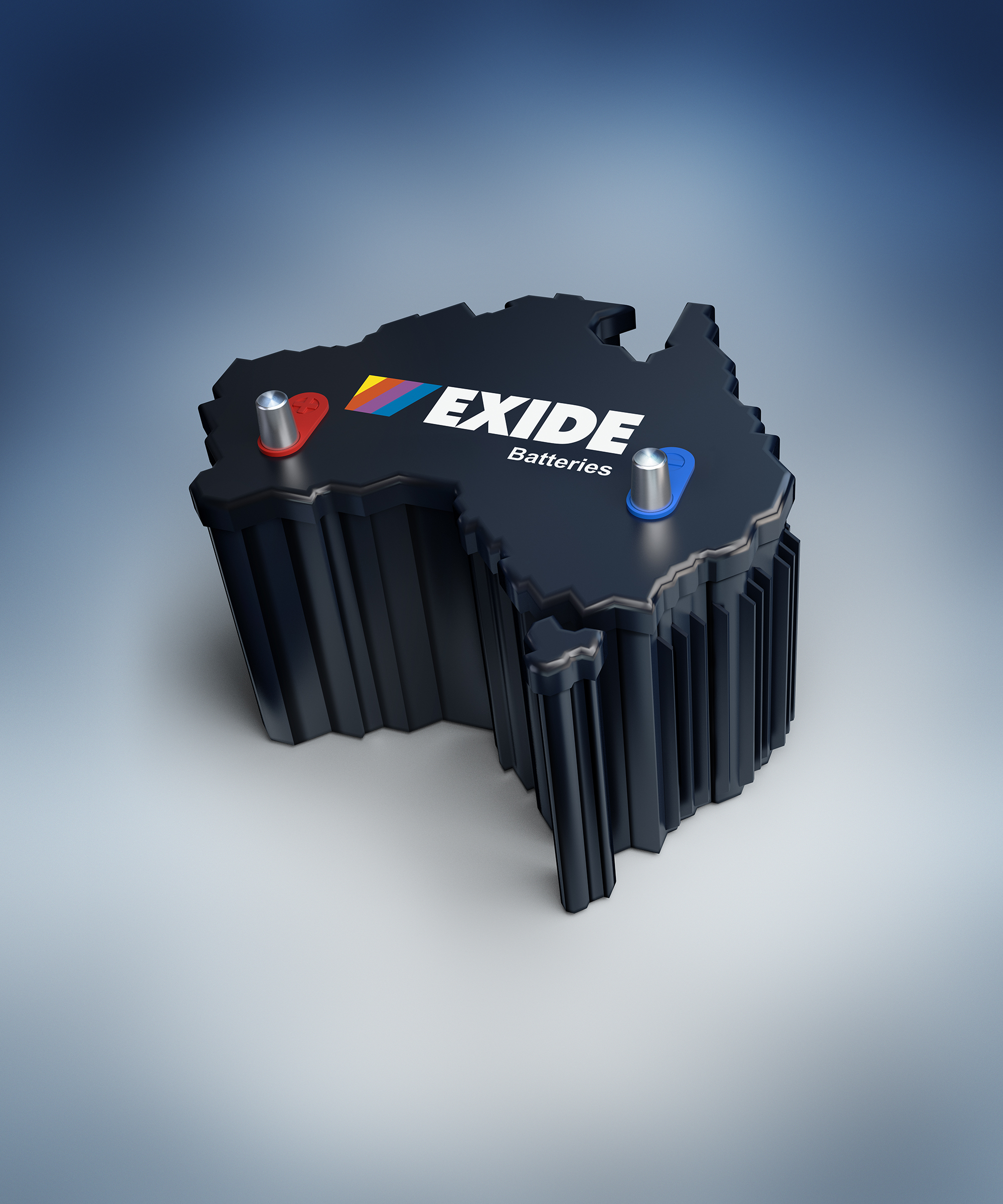 3d model and render for exide battery